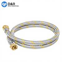 Tuyau flexible tressé en acier inoxydable D&R avec raccord fileté en laiton pour la connexion de conduites de gaz