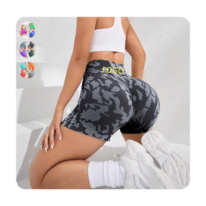 Logo personnalisé Shorts de sport taille haute élastiques sans couture pour femmes - Product Image 2