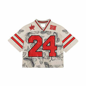 Camiseta de fútbol americano de malla de manga corta de gran tamaño, venta al por mayor, uniforme de fútbol americano de poliéster 100%, camiseta de fútbol americano - Product Image 1