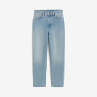 Jeans de Mezclilla Momfit de Alta Calidad para Mujer, Cómodos, de Algodón, Cintura Alta, Corte Recto Holgado, Diseño Moderno, Marca Personalizada, Verano