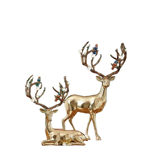 Renne Forme Animal artificiel animal Cerf statues Sculpture Élégant Pour La Maison Bureau De Table Décor Utilisation En Gros - Product Image 2
