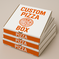 Boîte à pizza en papier kraft brun et blanc écologique, biodégradable, recyclable, adaptée au micro-ondes, emballage alimentaire pour emporter, nouveaux packsVN