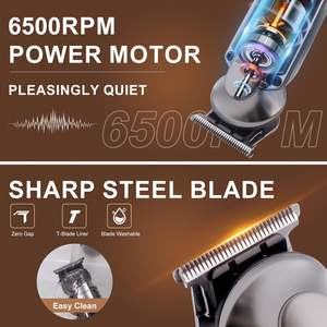 Tondeuse à barbe professionnelle 7 en 1 IPX7 en acier inoxydable, rasoir électrique USB à batterie avec réglages ajustables pour le rasage, la coupe et la tonification du nez - Product Image 4