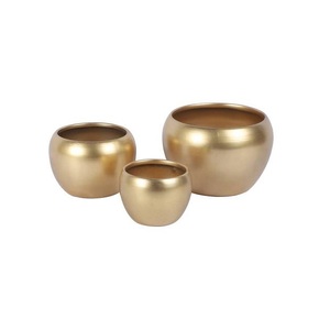 Maceta de metal ron de alta calidad con acabado antiguo de cobre, maceta de metal para plantas de flores, decoración de jardín interior y exterior para Hotel - Product Image 3