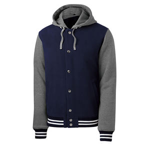 OEM personalizado al por mayor de cuero de la manga del bordado transpirable bombardero de béisbol Letterman Varsity chaqueta informal para los hombres - Product Image 6