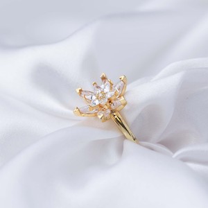 Clear CZ Stone Cluster <b>Adjustable</b> <b>Ring</b> Flower Design Turkish Wholesale 925 Sterling Silver Jewelry - Product Image 2