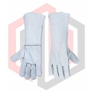 ถุงมือเชื่อมโลหะป้องกันการบาด ทนความร้อน ผลิตจากหนังวัวแท้แบบแยกชิ้น น้ำหนัก 7 ออนซ์ ประสิทธิภาพสูง พร้อมข้อมือถักยาว 16 นิ้ว - Product Image 6