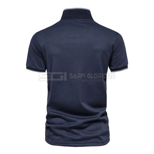 Camiseta Polo de Manga Corta para Hombre, Cuello en V, Casual, Clásica, con Logotipo Bordado, Lisa, Teñida, de Punto, 100% Algodón, al por Mayor - Product Image 2