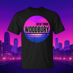 T-shirt vintage Woodbury Vaporwave New York, abbigliamento promozionale in stile retrò - Product Image 3