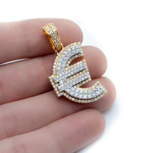 Colgante de señal europea de oro de 14K VVS, joyería de Hip Hop de diamante Natural, colgantes de Hip Hop personalizados para hombres y mujeres - Product Image 5