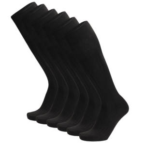 Calze Lunghe da Uomo a Costine Larghe, 6 Paia, Eleganza Classica, 100% Cotone, Taglia Unica, Design Sportivo Quotidiano, Fantasia a Pois, Leggere - Product Image 1