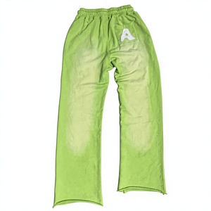 Pantalon large pour homme 100% coton imprimé sur mesure, style vintage délavé à l'acide, broderie et patchwork, coupe évasée, vente en gros - Product Image 4