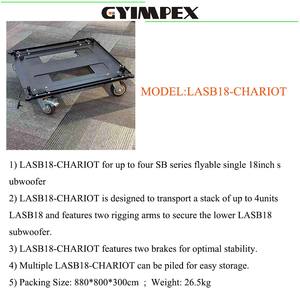Soporte con Ruedas para Altavoz de Bajos para Escenario, Subwoofer de Neodimio para Escenario, Dolly LASB18-CHARIOT para Sistema de Subwoofer Profesional de 18 Pulgadas - Product Image 6