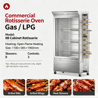 Rôtissoire à poulet professionnelle au gaz, 3/5/7 broches, en acier inoxydable, avec protection contre l'extinction de la flamme