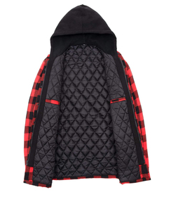 Chemises en flanelle grande taille avec logo personnalisé pour hommes veste vintage à carreaux à manches longues broderie à capuche tenue à la mode veste en flanelle - Product Image 3