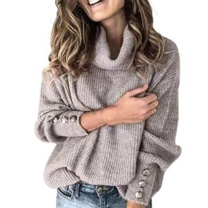 Ensemble de pulls pour femmes en tricot deux pièces de couleur unie de qualité supérieure en vente en gros de pantalons à capuche longs et larges décontractés hiver - Product Image 1