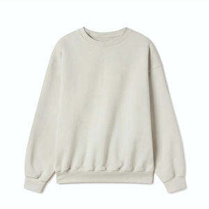 Sweat-shirt à col rond en molleton 100 % coton épais pour homme, coupe ample, très respirant, doux, surdimensionné, couleur unie, idéal pour l'hiver - Product Image 1