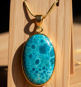 Pendentif en chrysocolle en forme de larme sur chaîne en argent sterling 925, collier délicat en pierres précieuses pour un usage quotidien - Product Image 6