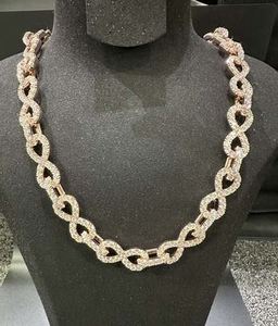 VVS Moissanite 925 plata esterlina 15MM 22 pulgadas cadena de eslabones cubanos, caja cierre cadena paso diamante probador - Product Image 2