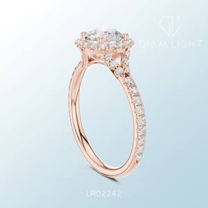 Elegante anillo de racimo redondo hecho a medida, certificado por IGI, diseño personalizado, ideal para compradores de joyería de compromiso, nupcial y de moda. - Product Image 4