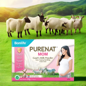 Bonlife Purenat Maman 32g X 15 Sachets Lait de chèvre en poudre pour femmes enceintes allaitantes DHA Lutéine Acide folique Oméga 3 pour cerveau - Product Image 1