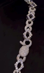 Luxury <b>Iced</b> <b>Out</b> Moissanite <b>Chain</b> with Rhodium Plated Orthodox Hip Hop Jewelry for Gift & Party Occasions VVS Shine - Product Image 3