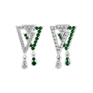 Joyería fina de lujo para mujer elegante 950 platino laboratorio cultivado diamante Esmeralda gota pendientes joyería fina para regalo y fiestas - Product Image 2