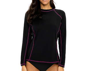 Custom OEM Logo <b>Women's</b> Long Sleeve <b>Rash</b> <b>Guard</b> Breathable Quick Dry Eco-Friendly Compression Swimwear Plus Size - Product Image 4