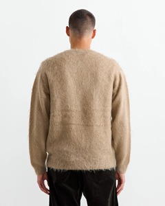 Pull en maille de mohair duveteux de qualité supérieure OEM/ODM, tendance, col rond, coupe ample, confortable, pour homme, pour l'hiver - Product Image 5