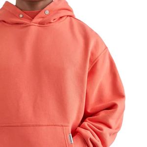 Sweat à capuche en molleton de coton épais 400 g/m², rose vintage, pour homme, coupe ample avec boutons-pression, mélange de coton - Product Image 6