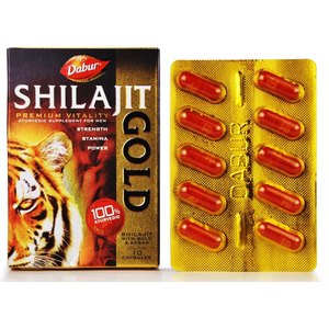 Dabur Shilajit Ayurvedic Gold Health Cápsulas Suplemento sanitario para la Fuerza Stamina Power - Product Image 1