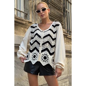 Cardigan da donna con scollatura a V e motivi - Product Image 6