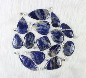 Colgante de piedras preciosas de sodalita azul natural, juego de colgantes de bisel al por mayor de alta calidad para suministro de joyería de plata - Product Image 4