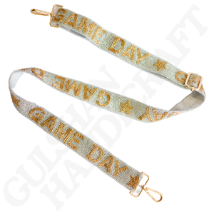 Beautiful ASTROS design yellow and blue coloured handmade embroidered strap belt for party for <b>girls</b> from India - Product Image 4