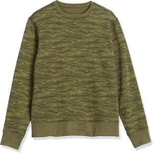 Sweat-shirt ample à col rond de couleur unie et à manches longues pour hommes pulls en tissu imprimé d'usine personnalisés pour le commerce extérieur - Product Image 3