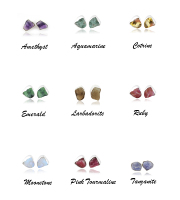 Juego de pinzas de Aguamarina de Plata de Ley 925, pendientes de tuerca de cristal con piedra natal chapada en oro, tachuelas de piedras preciosas naturales, piedra principal Esmeralda