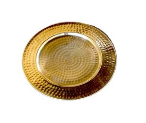 Assiette de présentation tendance, biodégradable, écologique, compatible lave-vaisselle, avec bordure métallique, pour hôtel, restaurant, mariage, service de restauration - Product Image 1