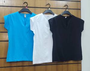 Colección de Vestidos Casuales de Verano para Mujer de Calidad, Tops Cómodos con Cuello en V y Diseño de Patrón Sólido Transpirable - Product Image 3