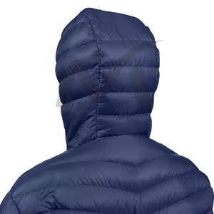 Chaqueta acolchada para hombre, a prueba de viento, resistente al agua con diseño de capucha, acolchado y dobladillo ajustable para clima frío - Product Image 4