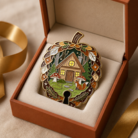 Broche personnalisée en émail motif citrouille et trou de serrure, renard de la forêt, en alliage de zinc plaqué or, imitation antique moderne, pour costume