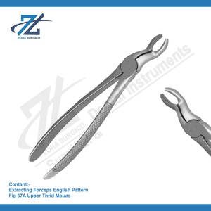 Molares superiores Fig 67A Fórceps de extracción Extracción de dientes Fórceps quirúrgicos Patrón inglés Conjunto dental Instrumentos quirúrgicos - Product Image 2