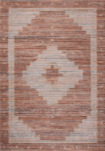 Tapis tissé à la machine LORAVEN Heritage Cross Weave, motif géométrique vintage, écologique, résistant aux taches, à poils ras, toucher coton - Product Image 4