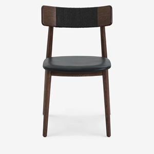 Silla de Comedor de Diseño Moderno, Estructura de Madera de Teca Sólida, Tapicería de Cuero PU, Altura Ajustable, para Uso en Hoteles y Parques, Interior/Exterior - Product Image 1