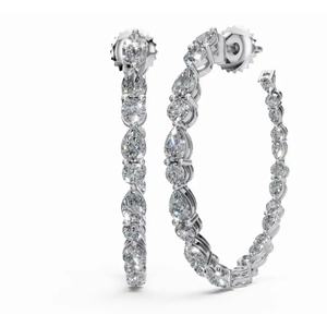 Aros de Oro de 18 Quilates de Alta Calidad con Diamantes Brillantes en Forma de Pera, Joyería Cultivada en Laboratorio con Corte Redondo, Venta al por Mayor B2B para Exportación - Product Image 5