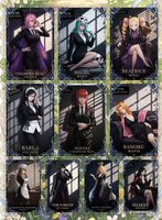 Vente en gros de cartes de collection de personnages féminins d'anime A6 avec motif floral printanier, en promotion pour le streaming en direct