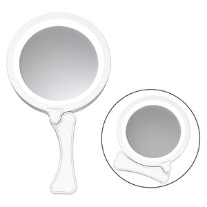 Çok fonksiyonlu El Tipi Üç Katlı Çift Aynalı LED Akrilik Lens 17 Beyaz LED'li Büyüteç Ölçekli Kitap Okuma İçin - Product Image 1