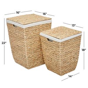 Ensemble de 2 paniers multi-usages en jacinthe d'eau, panier de rangement fait à la main, vente en gros, écologique, fabriqué au Vietnam - Product Image 2