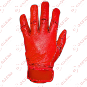 Guantes de Bateo Personalizados de Cuero Vacuno Verde con Puño Corto, Cierre de Velcro Ambidiestro, Duraderos, Cómodos y Transpirables - Product Image 3