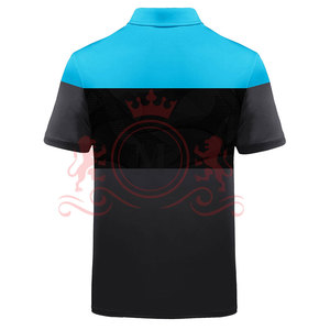 New Arrival Black Blue Polo Shirt <b>Colour</b> Block Design Soft Performance Fabric Short Sleeve Active Casual Wear - Product Image 2