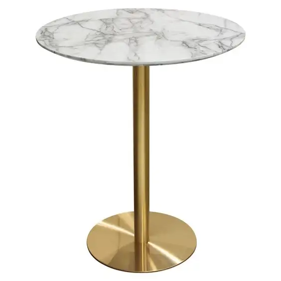 सफेद संगमरमर कॉफी टेबल के साथ स्वर्ण धातु आधार आधुनिक दौर एक्सेंट पक्ष कॉफी टेबल के लिए कमरे में रहने वाले फर्नीचर घोंसले के शिकार मेज